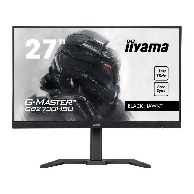 Ecran PC Gamer - IIYAMA G-Master Black Hawk GB2730HSU-B5 - 27 FHD - Dalle TN - 1ms - 75Hz - HDMI / DisplayPort / DVI - FreeSync