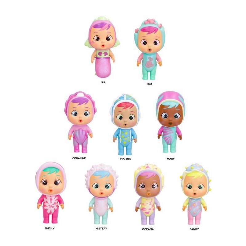 Mini poupée Cry Babies Magic Tears IMC TOYS - Shiny Shells - Asst. en CDU 9pcs