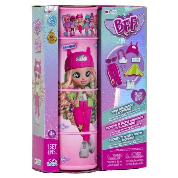 Poupée mannequin BFF Cry Babies IMC TOYS - Série 2 - Hannah - 20cm