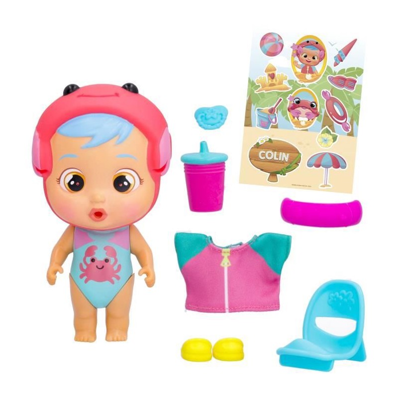 Mini poupée IMC TOYS - Cry Babies Magic Tears - Beach Babies - Asst. en CDU 12pcs