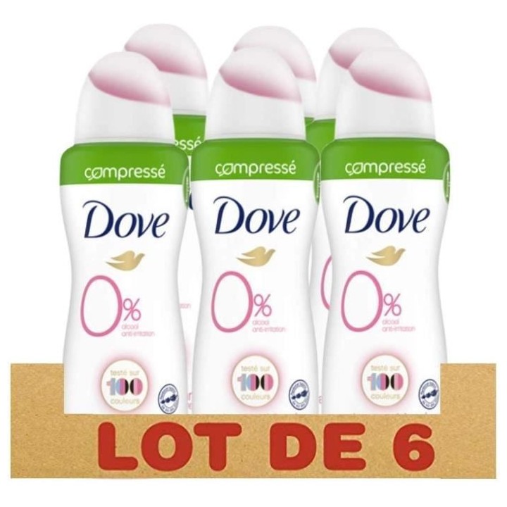 DOVE Lot de 6 Déodorants Femme Compressé Invisible Care - 100ml