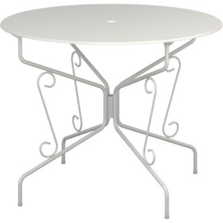 Table de jardin romantique en fer forgé avec trou central pour paraso