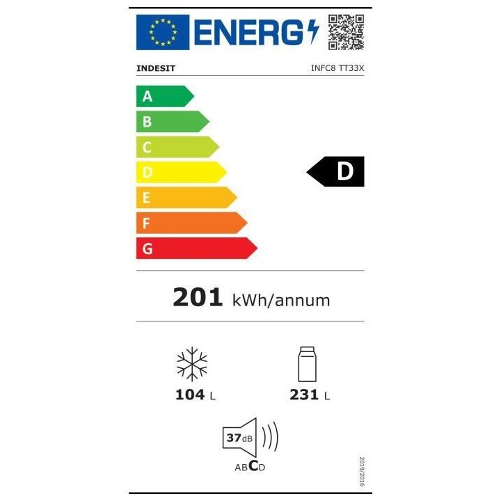INDESIT IND_NF_17 - Réfrigérateur bas 338 L (234 + 134) - TOTAL NO F