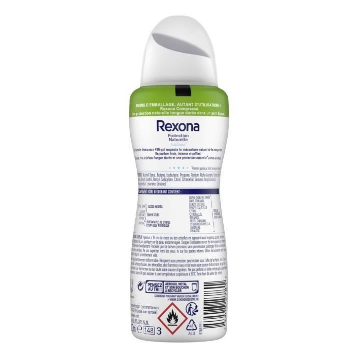 REXONA Lot de 6 Déodorants Femme Spray Compressé Fraîcheur 48h - 10