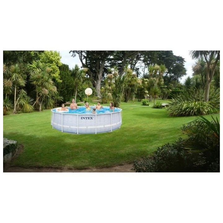 Intex - 26746NP - Kit piscine chevron ronde ø 4,88x 1,22m