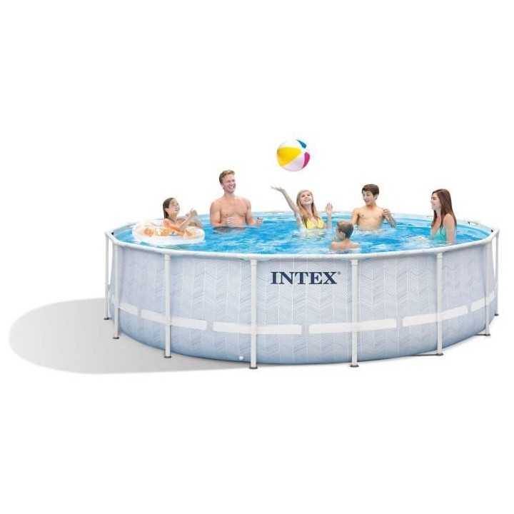 Intex - 26746NP - Kit piscine chevron ronde ø 4,88x 1,22m