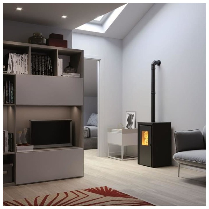 Poele a granulés modulable INVICTA Bassano - 5 kW - Rendement 93% - N