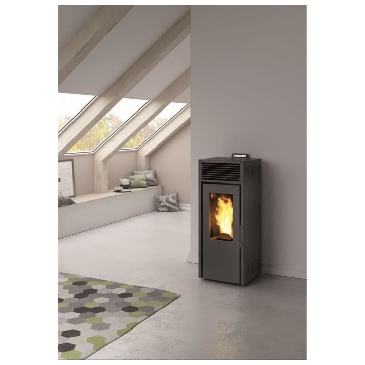 Poele a granulés modulable INVICTA Nola 7 - 7 kW - Rendement 86% - No