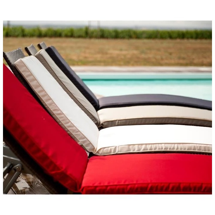 JARDIN PRIVE Coussin bain de soleil MONTE CARLO - 185 x 55 x 6 cm - Gr