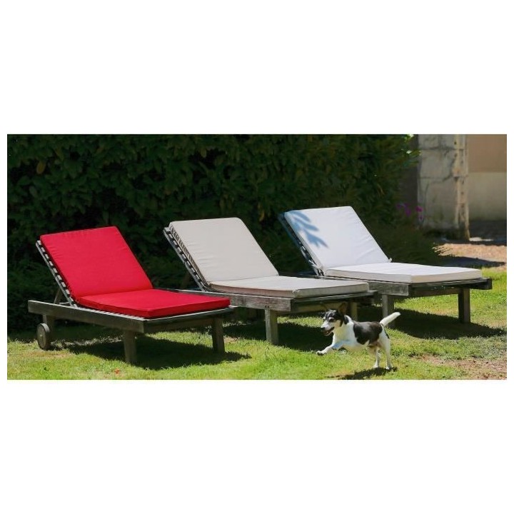 JARDIN PRIVE Coussin bain de soleil MONTE CARLO - 185 x 55 x 6 cm - Gr