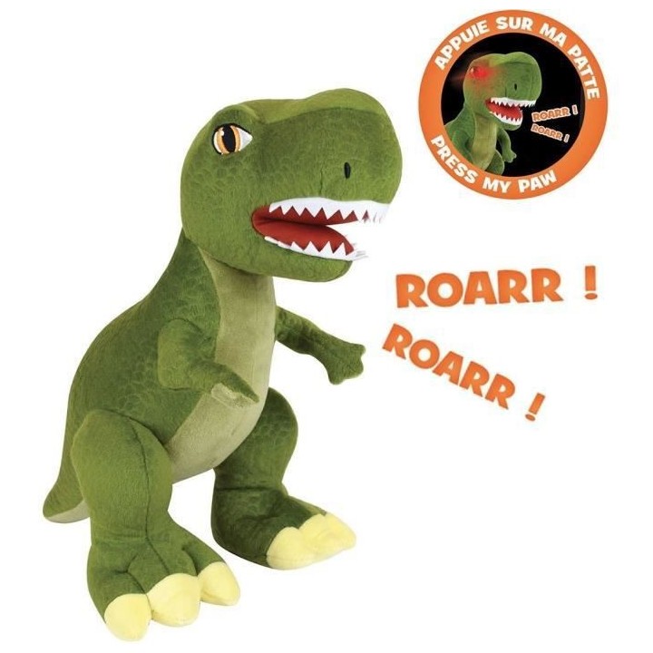Jemini les jeminosaures peluche dinosaure sonore et lumineuse tyrannos
