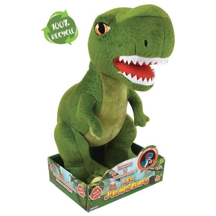 Jemini les jeminosaures peluche dinosaure sonore et lumineuse tyrannos
