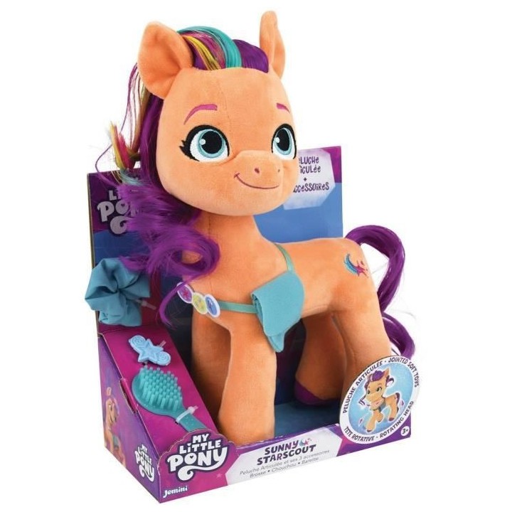 Jemini my little pony peluche sunny articulee +/- 30 cm avec 3 accesso