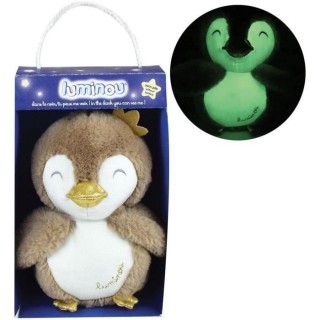 JEMINI Luminou Manchot beige Peluche lumineuse naturelle fonctionne sa
