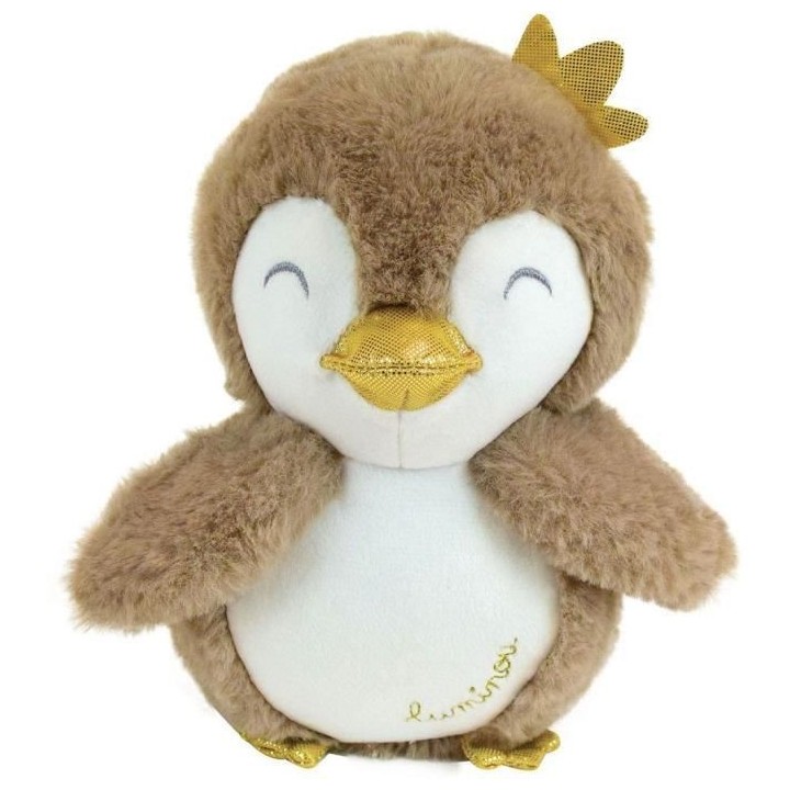 JEMINI Luminou Manchot beige Peluche lumineuse naturelle fonctionne sa