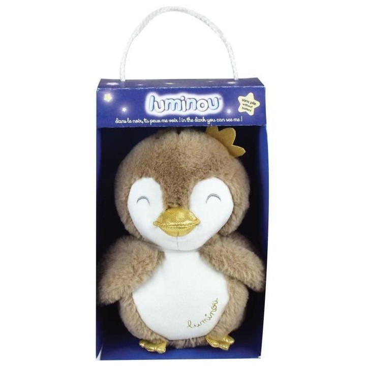 JEMINI Luminou Manchot beige Peluche lumineuse naturelle fonctionne sa
