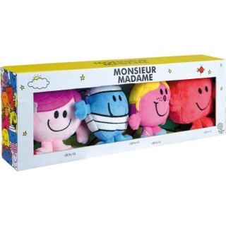Jemini monsieur madame coffret 4 peluches +/- 12 cm : mme princesse, m