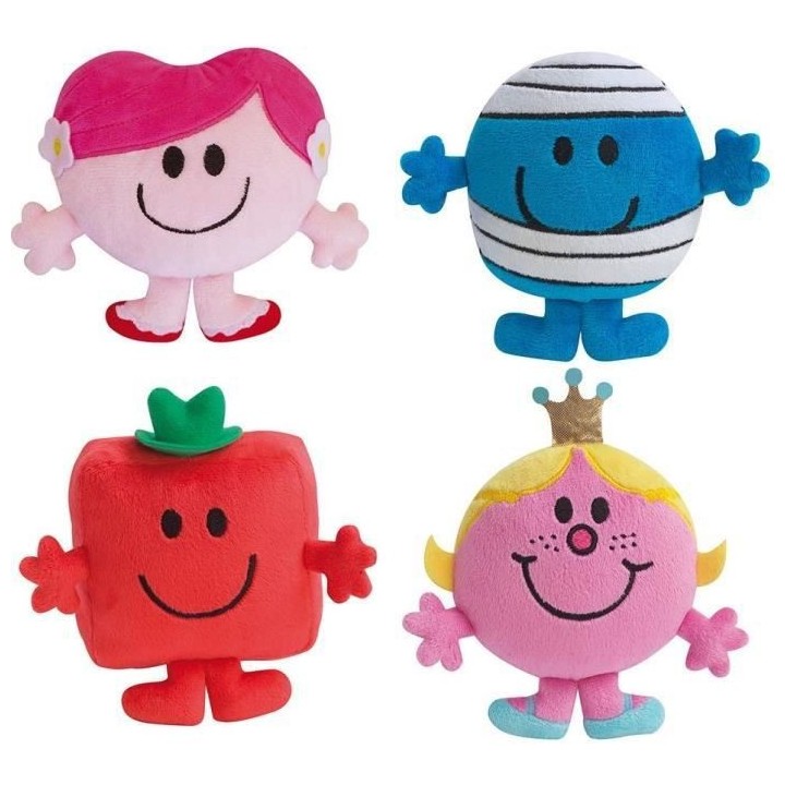 Jemini monsieur madame coffret 4 peluches +/- 12 cm : mme princesse, m