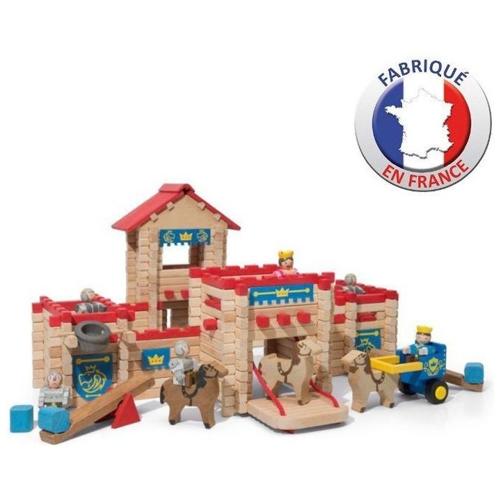JEUJURA - Le Chateau Fort en bois - Jeu de construction - 300 pieces