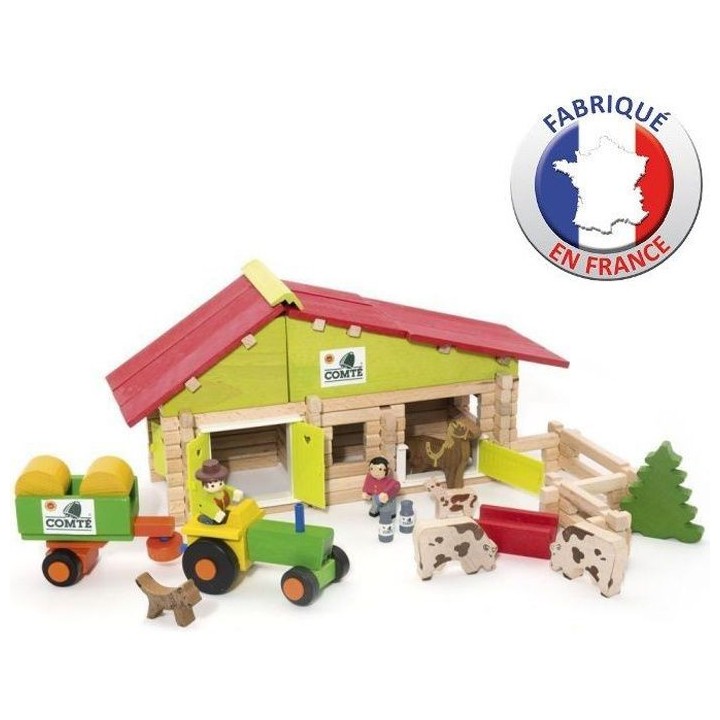 JEUJURA - Ferme en bois avec Tracteur et Animaux - 140 pcs