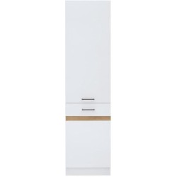 JUNONA Colonne de cuisine 2 Portes ouverture droite - L 50 x H 196 x P 46 cm - Blanc brillant