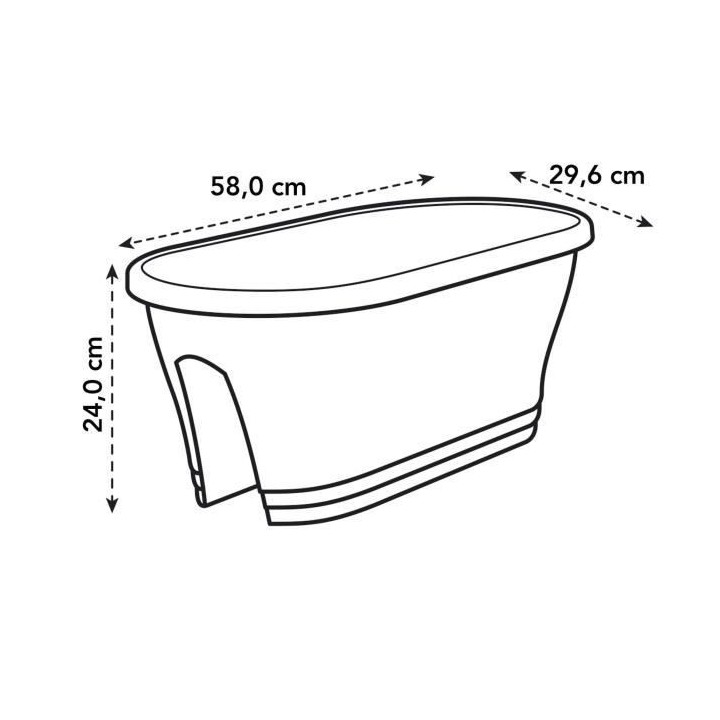 ELHO Bac de balcon Corsica Flower Bridge 60 - Rose cerise - Extérieur