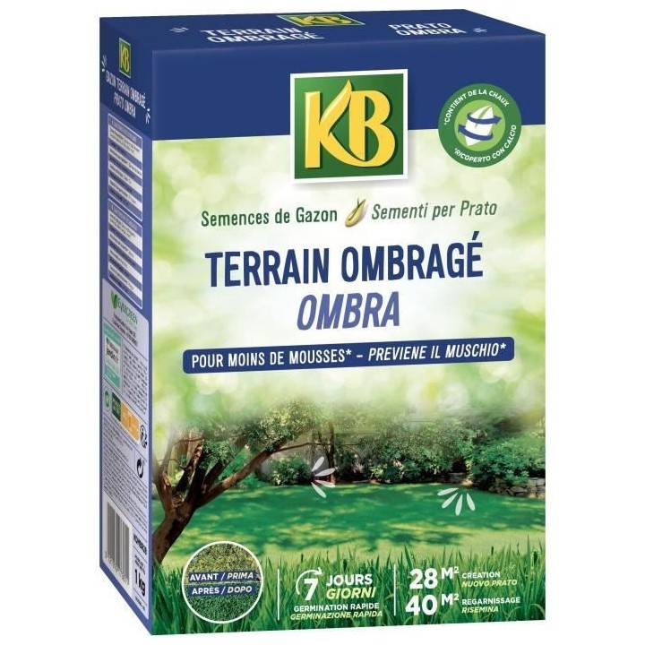 KB - Semences gazon - Terrain ombragé 28m²
