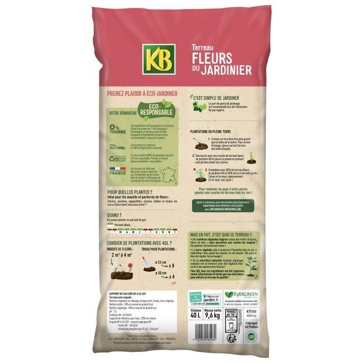 KB - Terreau pour fleurs du jardinier UAB 40L