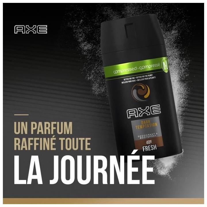 AXE Lot de 6 Déodorants Spray Compressé Dark Temptation Sans Sels d'