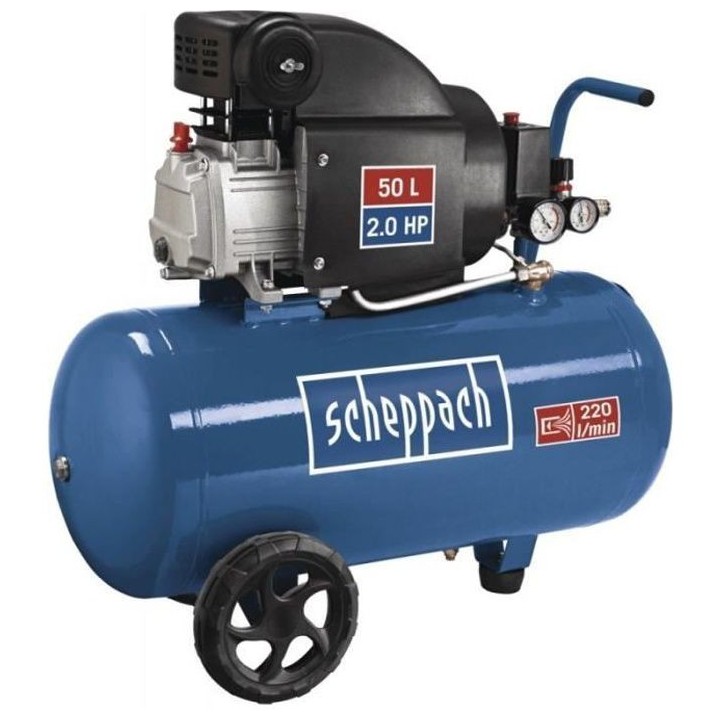 Compresseur d'air horizontal Scheppach HC54 - 50L - 1500 W - 8 bars -2