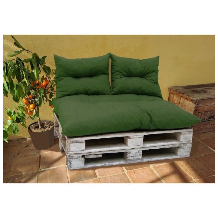 Kit palette classic - Matelas avocat + 2 coussins dossier - JARDIN PRI