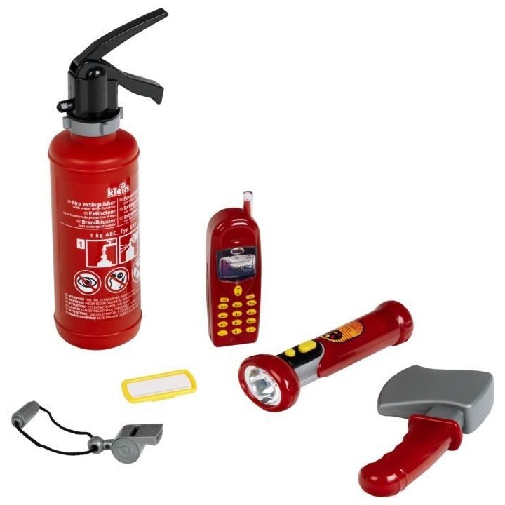 Mallette de pompier transparente avec 6 accessoires dont 1 lampe torch