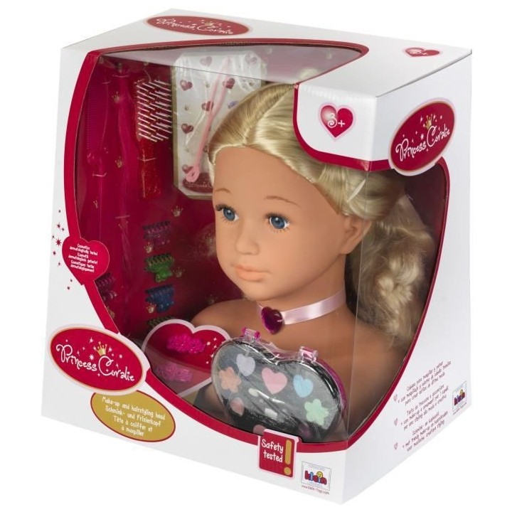 Tete a coiffer et a maquiller Sophia Princess Coralie avec accessoires