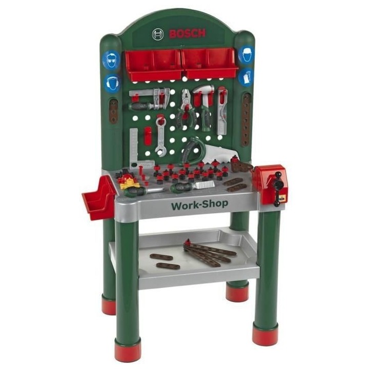KLEIN - Jouet Etabli Bosch Work-Shop avec 79 accessoires
