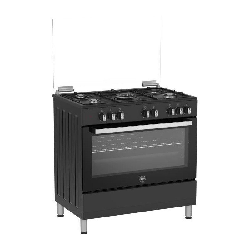 Cuisiniere LA GERMANIA - sel9mn - 5 feux gaz - four électrique - multifonction - Noire