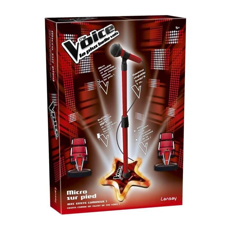 LANSAY - THE VOICE - Micro Sur Pied - Instrument de Musique Enfant - Des 5 ans