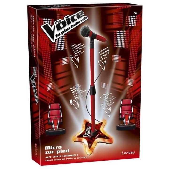 LANSAY - THE VOICE - Micro Sur Pied - Instrument de Musique Enfant - D