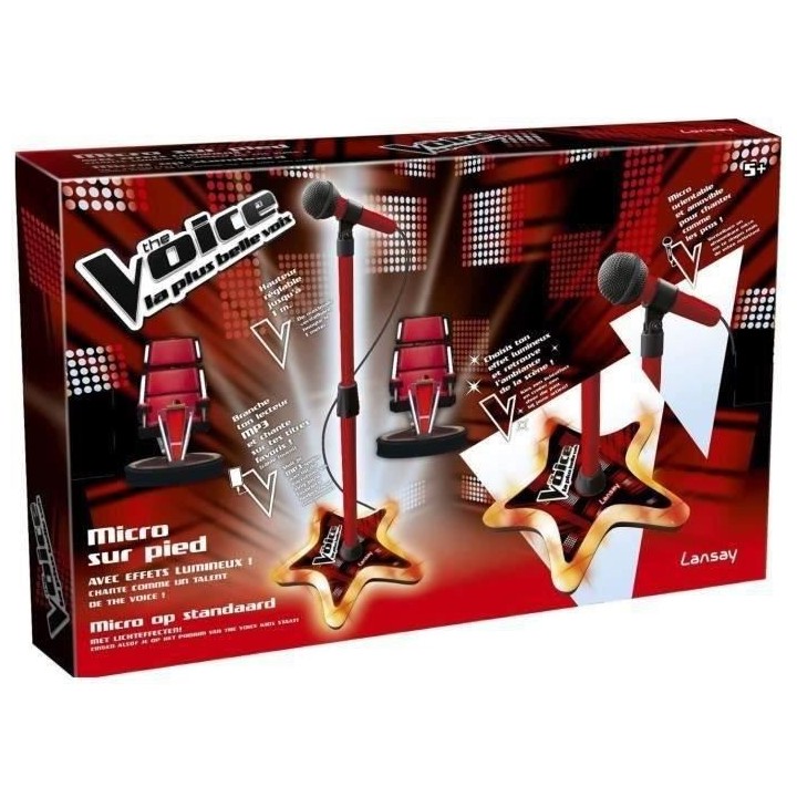 LANSAY - THE VOICE - Micro Sur Pied - Instrument de Musique Enfant - D