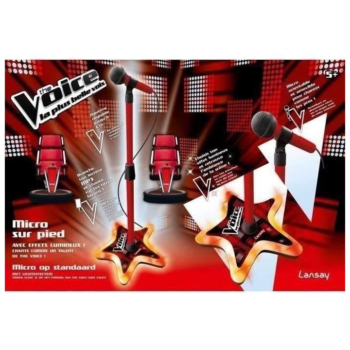 LANSAY - THE VOICE - Micro Sur Pied - Instrument de Musique Enfant - D