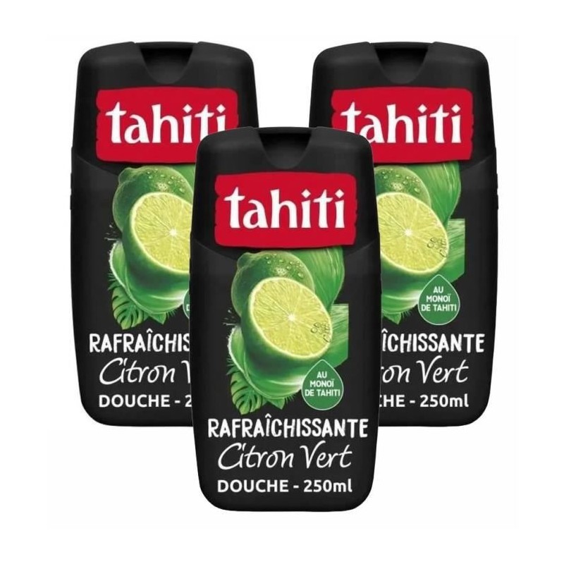 Lot de 3 gels douche Tahiti Monoî Citron vert - 250ml