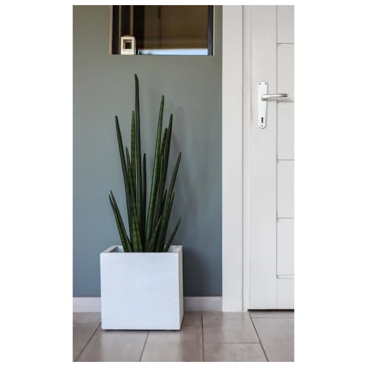 EDA PLASTIQUE Bac a fleurs carré Graphit Up - 21 L - 29,5 x 29,5 x 29