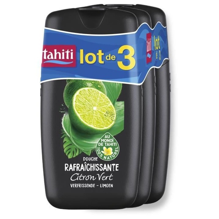 Lot de 3 gels douche Tahiti Monoî Citron vert - 250ml