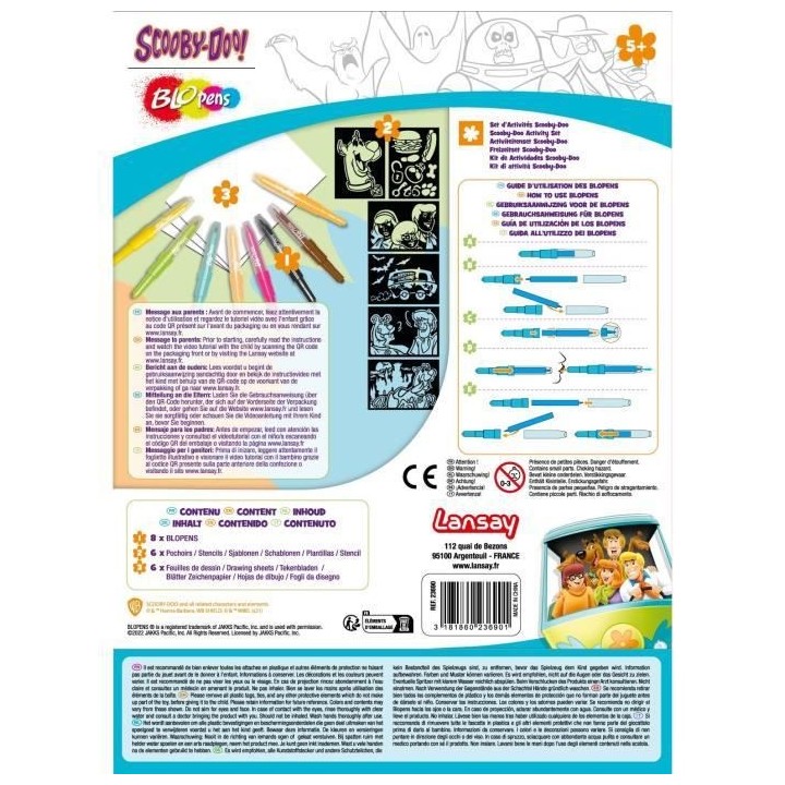 Blopens - Set d'Activités Scooby-Doo - Dessins et Coloriages - Des 5