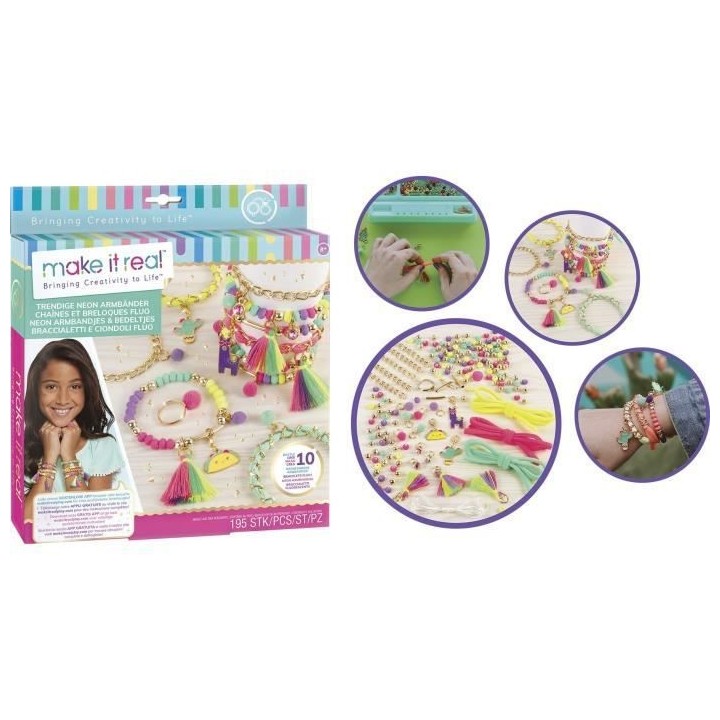 Make It Real - Chaine Et Breloque Fluo - Fabrication de bijoux enfants