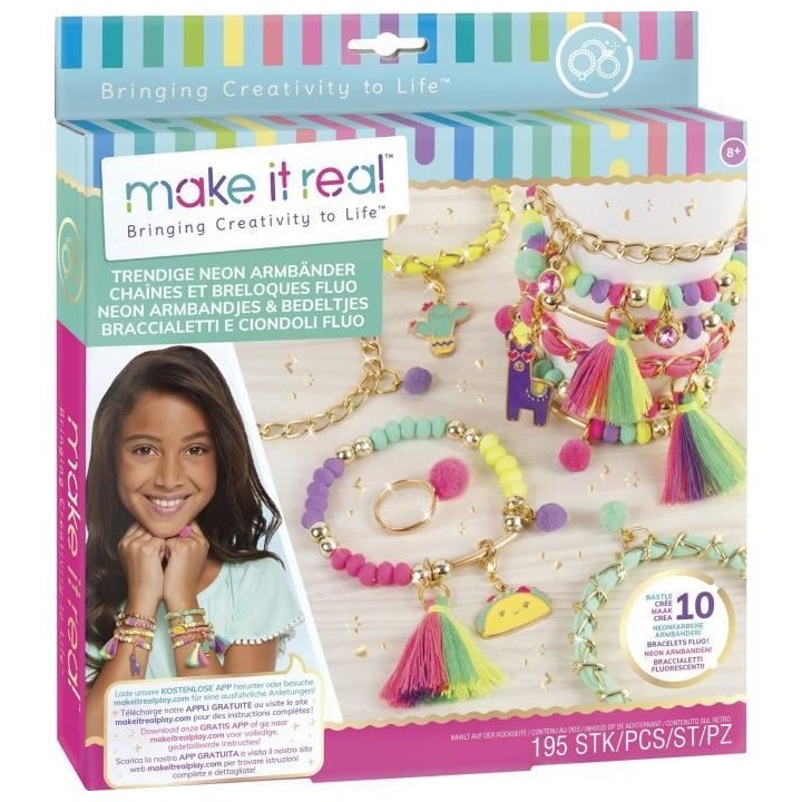 Make It Real - Chaine Et Breloque Fluo - Fabrication de bijoux enfants
