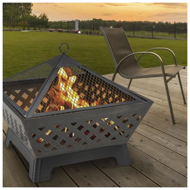 Braséro carré LANDMANN 06185 - Avec couvercle