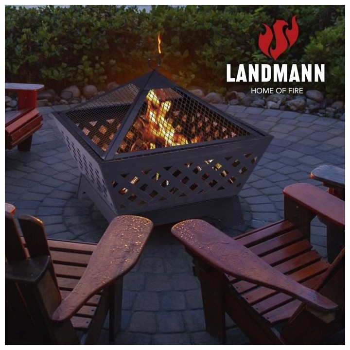 Braséro carré LANDMANN 06185 - Avec couvercle