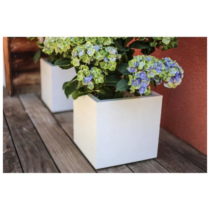 EDA PLASTIQUE Bac a fleurs carré Graphit Up - 21 L - 29,5 x 29,5 x 29