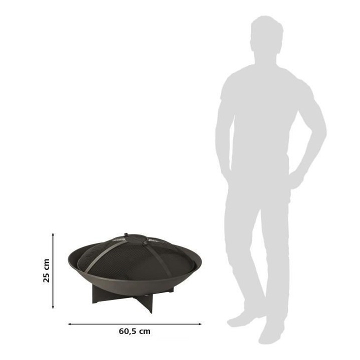 Braséro LANDMANN 03313 - Avec couvercle - Maille serrées