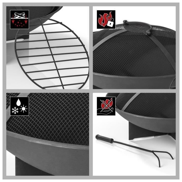 Braséro LANDMANN 03313 - Avec couvercle - Maille serrées